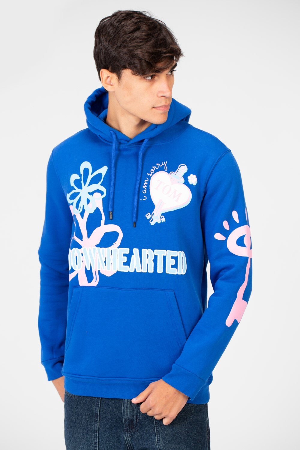 Men's Long Sleeve Printed Hoodie With Front Pocket