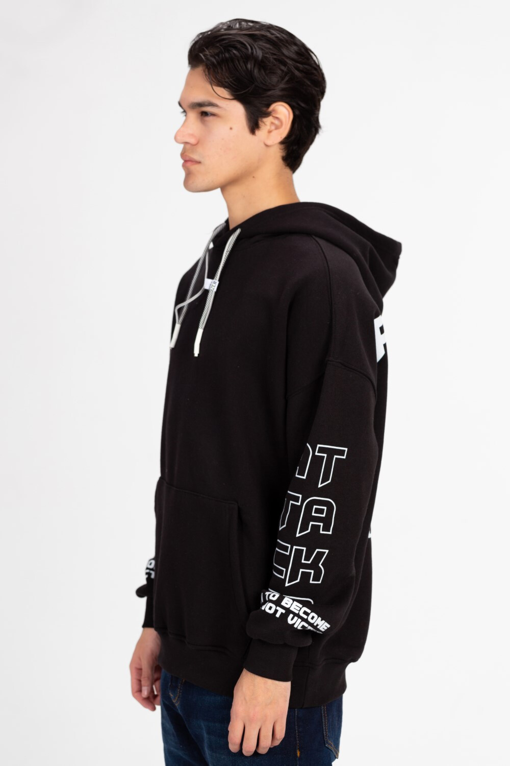 Men's Printed Oversized Hood Sweatshirt