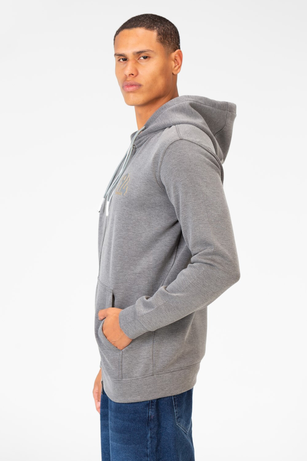 Men's Hood Sweatshirt With Full Front Zipper