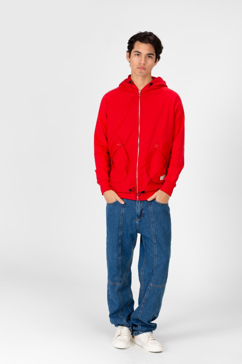 Men's Hooded Sweatshirt With Full Front Zip And Pockets