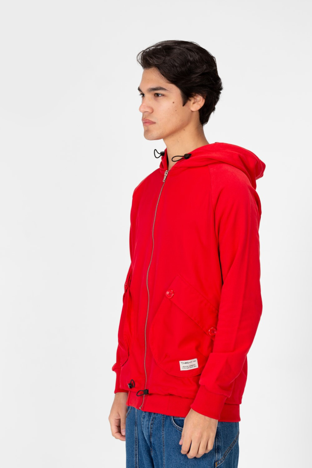Men's Hooded Sweatshirt With Full Front Zip And Pockets