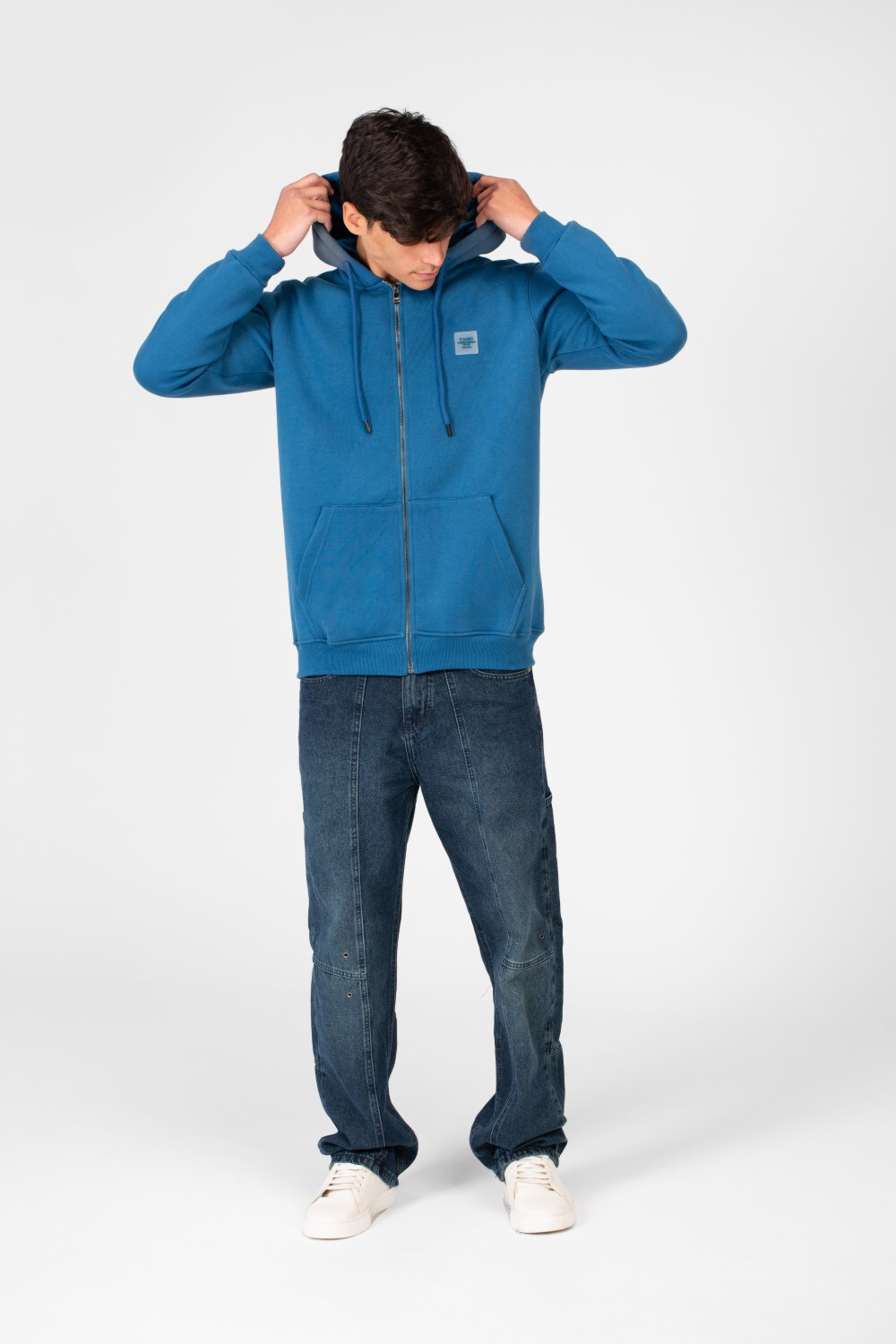 Men's Basic Hooded Sweatshirt With Front Zipper