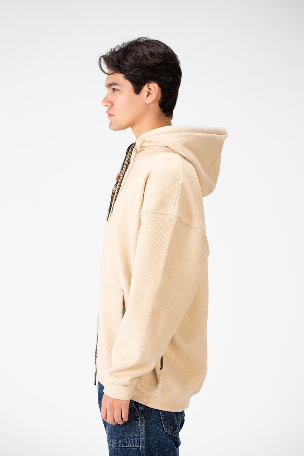 Men's Oversized Basic Hood Sweatshirt With Full Zippers