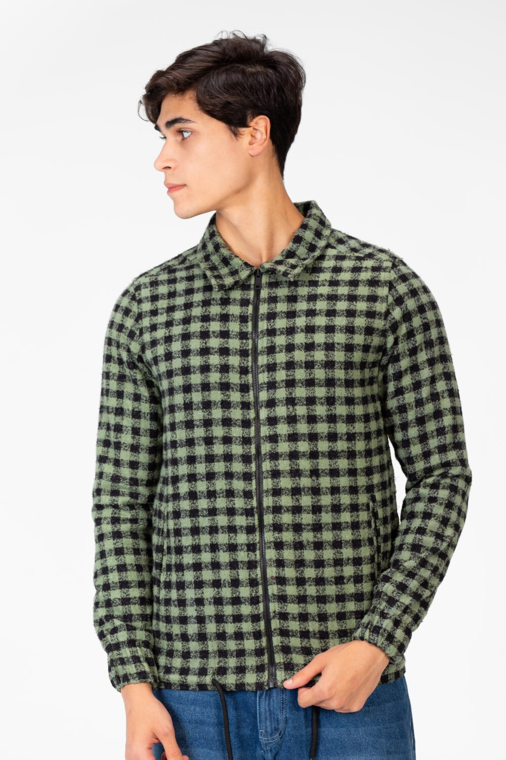 Men's Gogh Winter Shirt With Full Front Zip And Long Sleeves