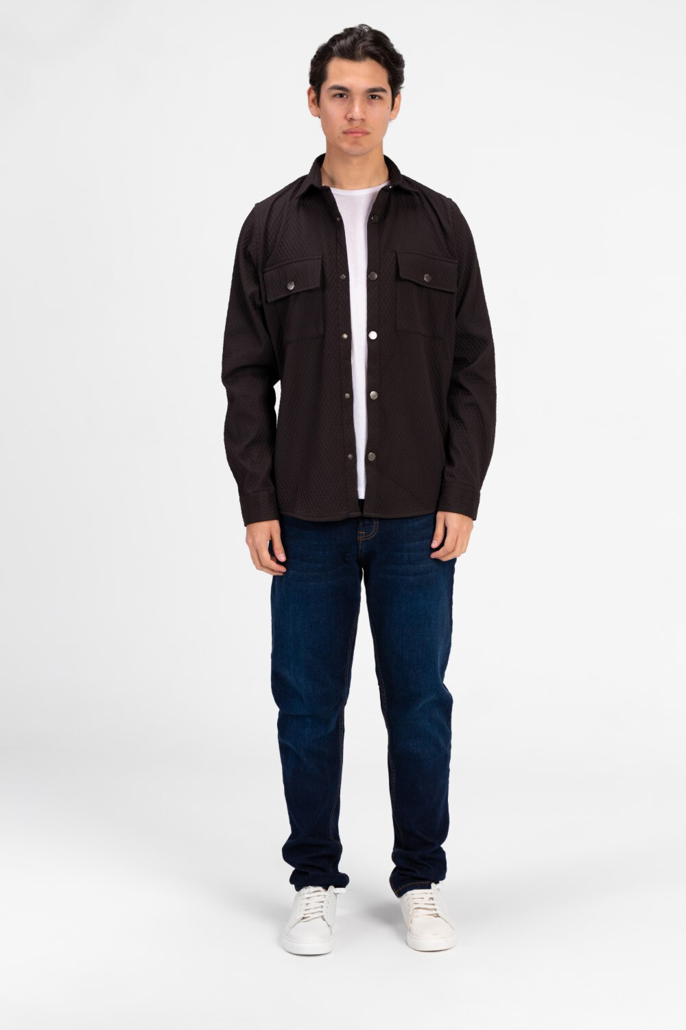 Men's Slim Fit Velvet Front Button Shirt
