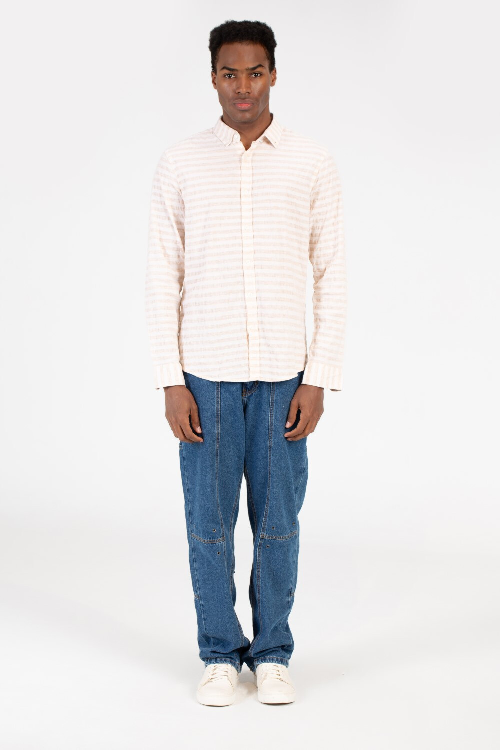 Men's Slim Fit Striped Long Sleeve Shirt