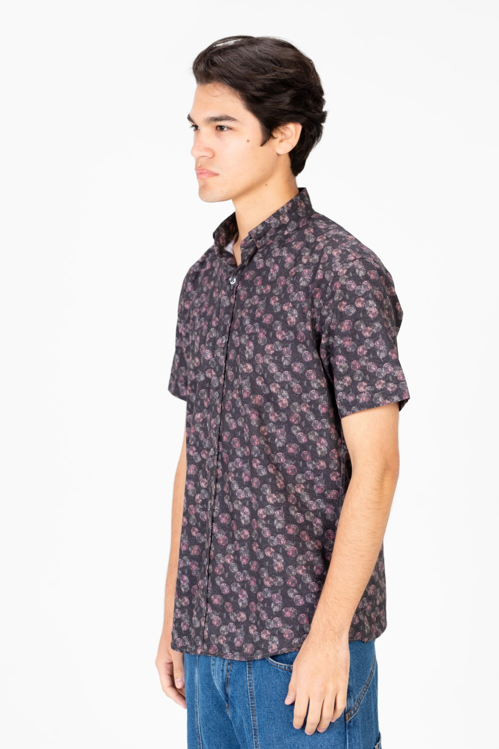 Men's Slim Fit Dotted Half Sleeve Shirt