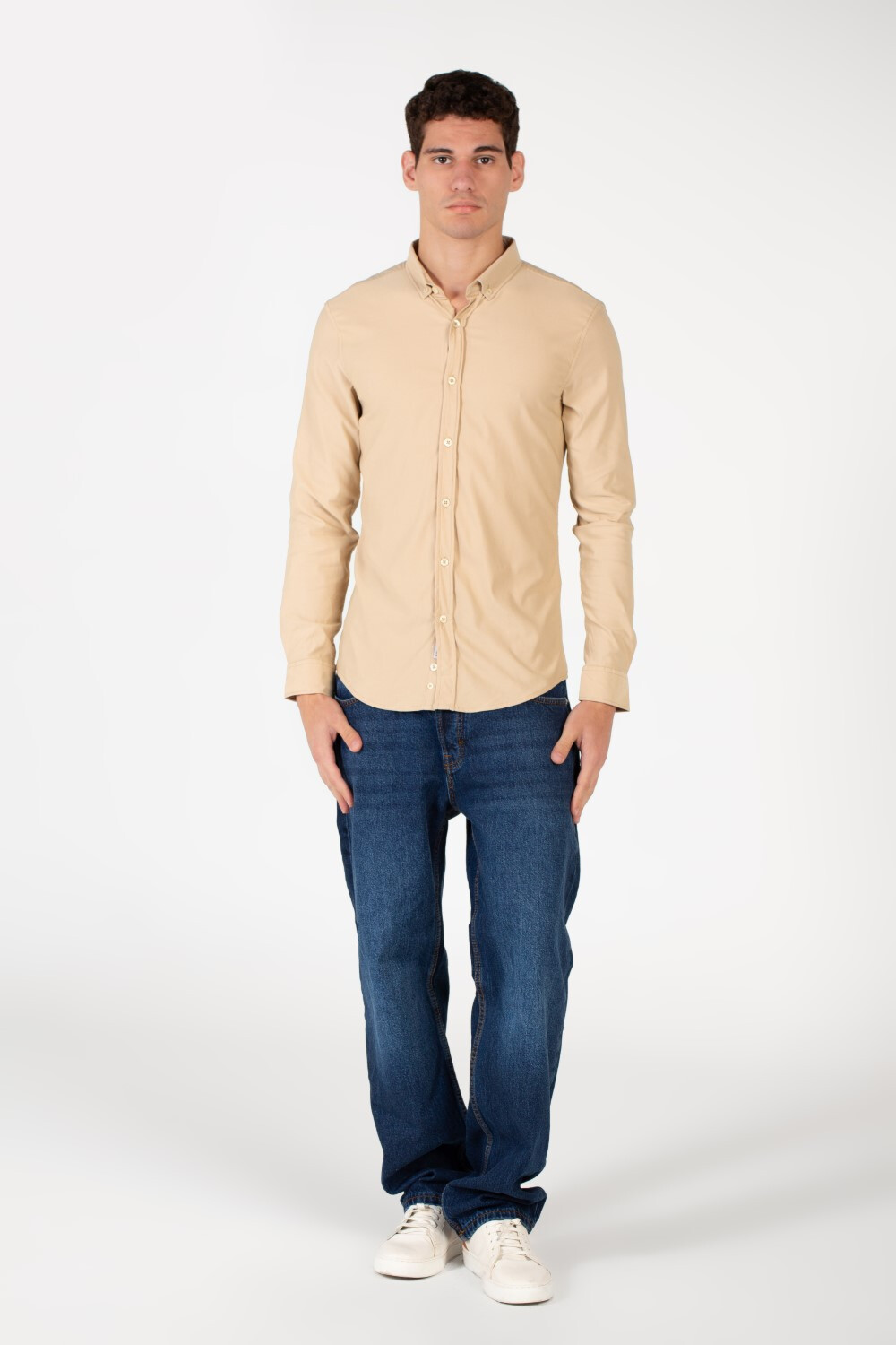 Men's Basic Slim Fit Full Button Shirt