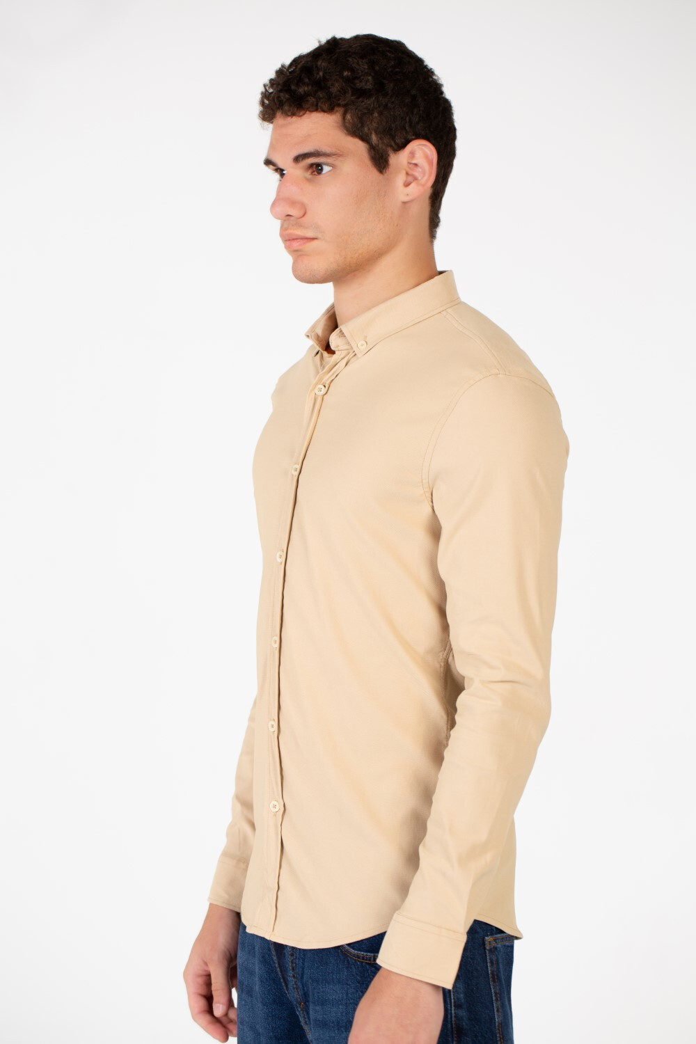 Men's Basic Slim Fit Full Button Shirt