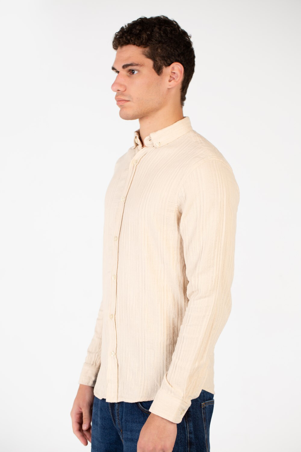 Men's Basic Slim Fit Collar Long Sleeve Shirt