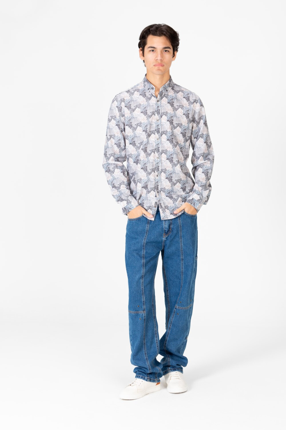 Men's Long Sleeves Slim Fit Poplin Jakar Shirt