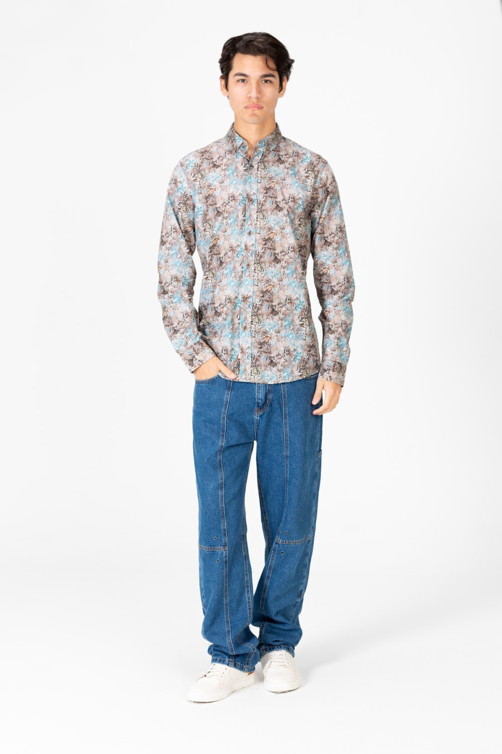 Men's Long Sleeve Slim Fit Jakar Shirt