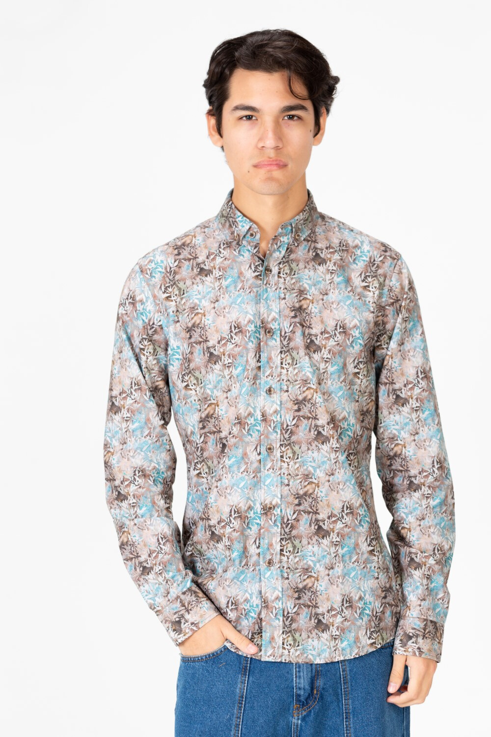 Men's Long Sleeve Slim Fit Jakar Shirt