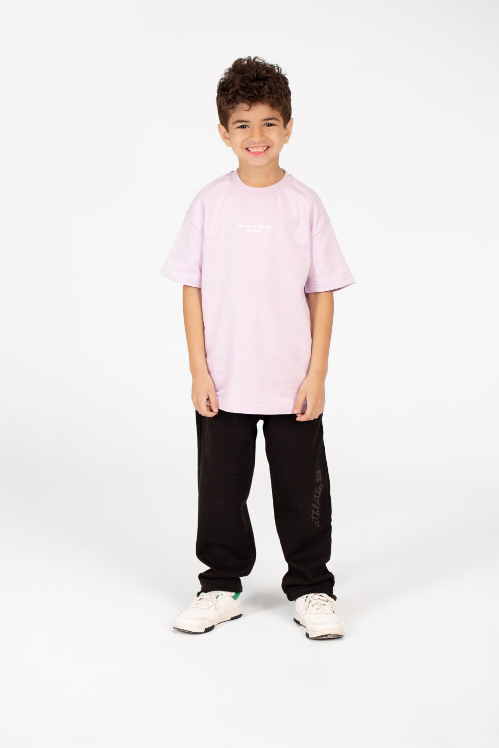 Boy's Oversized Short Sleeved Text Print T-shirt