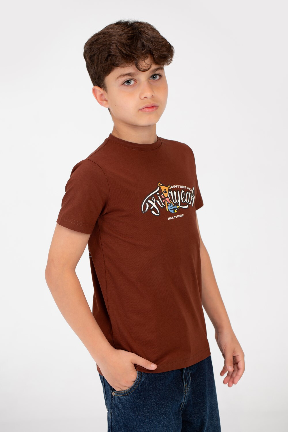 Boy's Graphic Print Half Sleeve T-Shirt