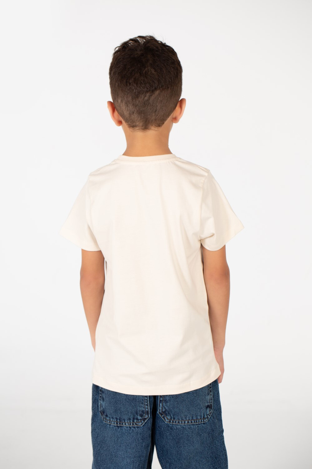 Boy's Crew Neck Text Tomato Print T-Shirt