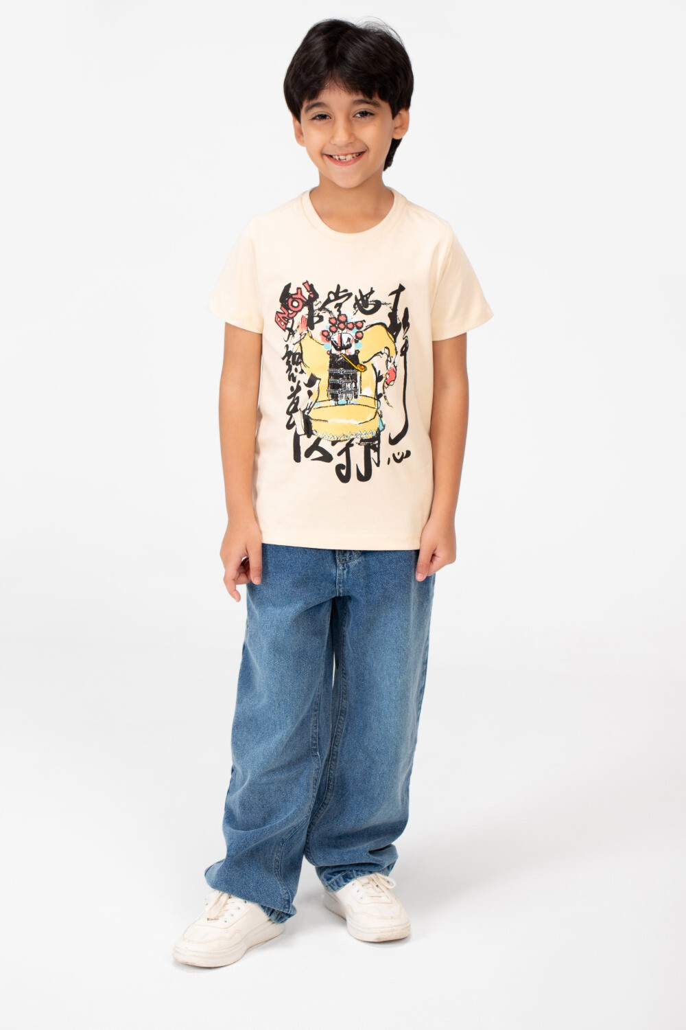 Boy's Front Print Short Sleeve T-shirt