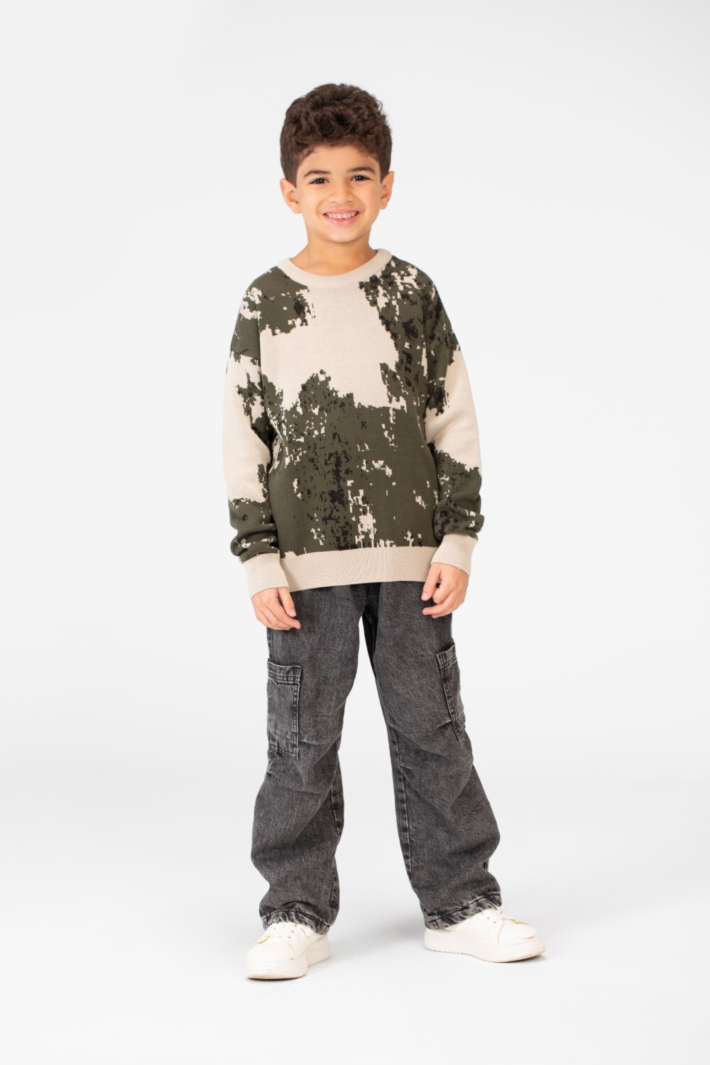 Boy's Jakar Round Neck Pullover Sweater In Modern Design