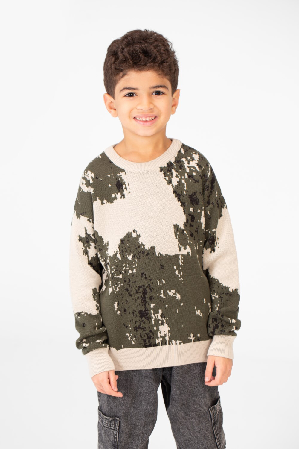 Boy's Jakar Round Neck Pullover Sweater In Modern Design