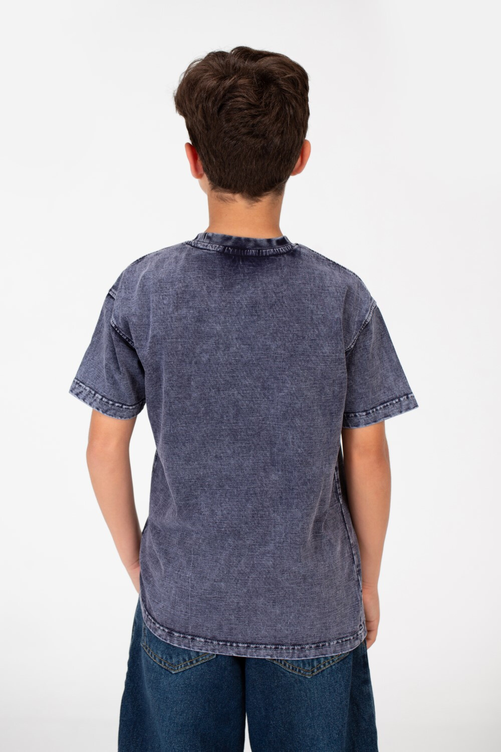 Boy's Basic Crew Neck Washed T-Shirt