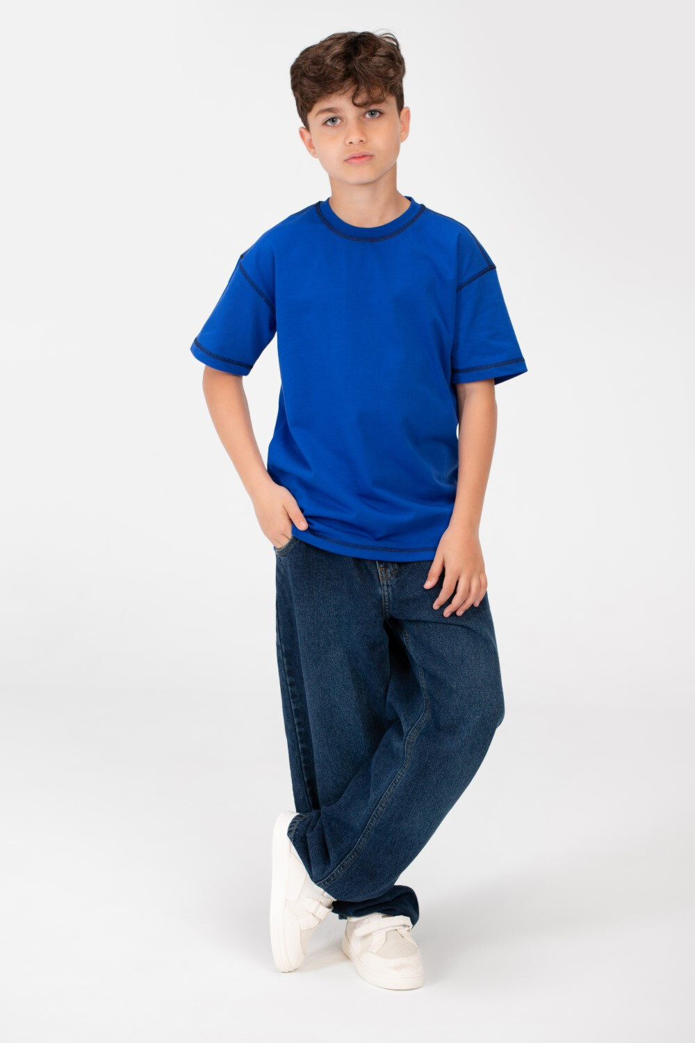 Boy's Basic Oversized Half Sleeve T-Shirt