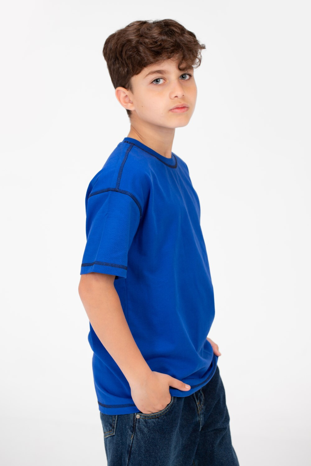 Boy's Basic Oversized Half Sleeve T-Shirt