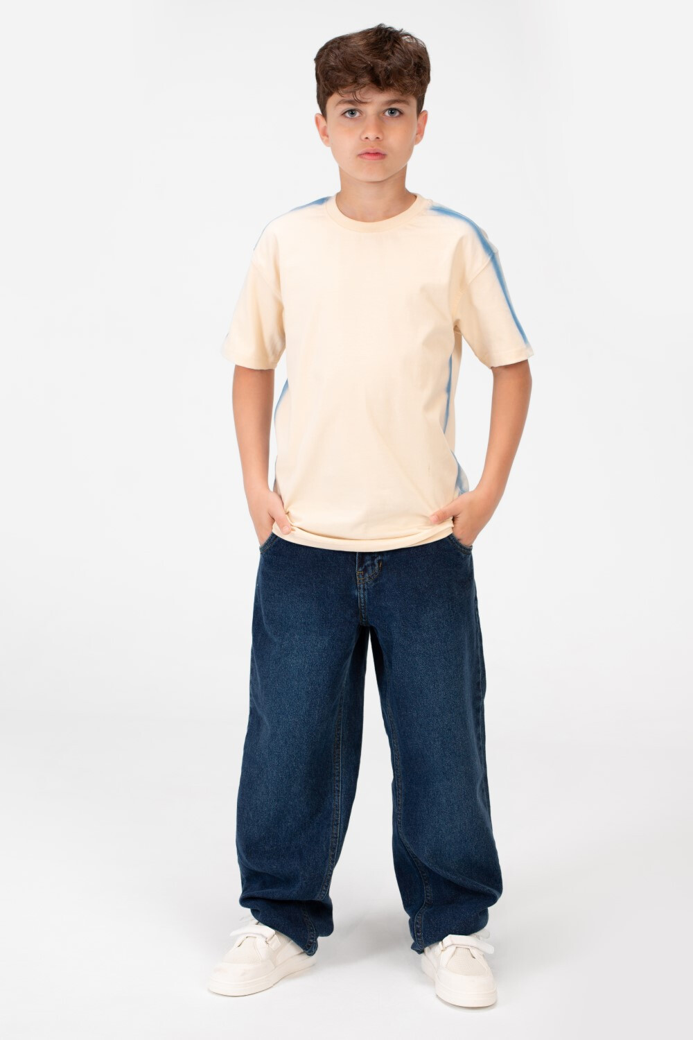 Boy's Basic Oversized Crew Neck T-Shirt