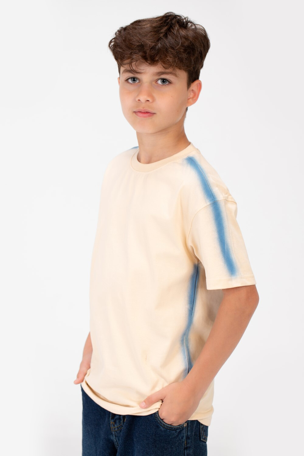 Boy's Basic Oversized Crew Neck T-Shirt