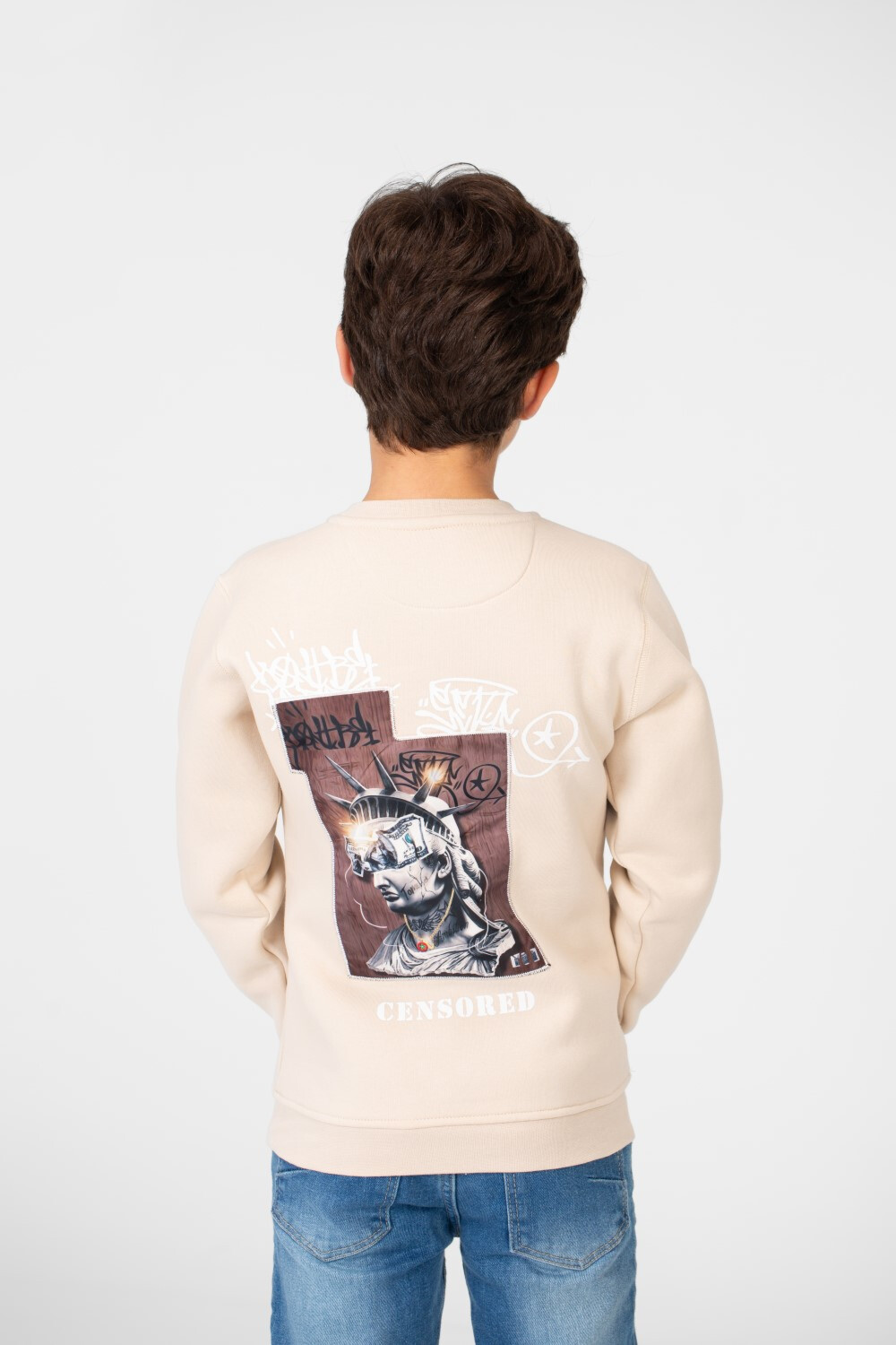 Boy's Printed Crew Neck Sweatshirt