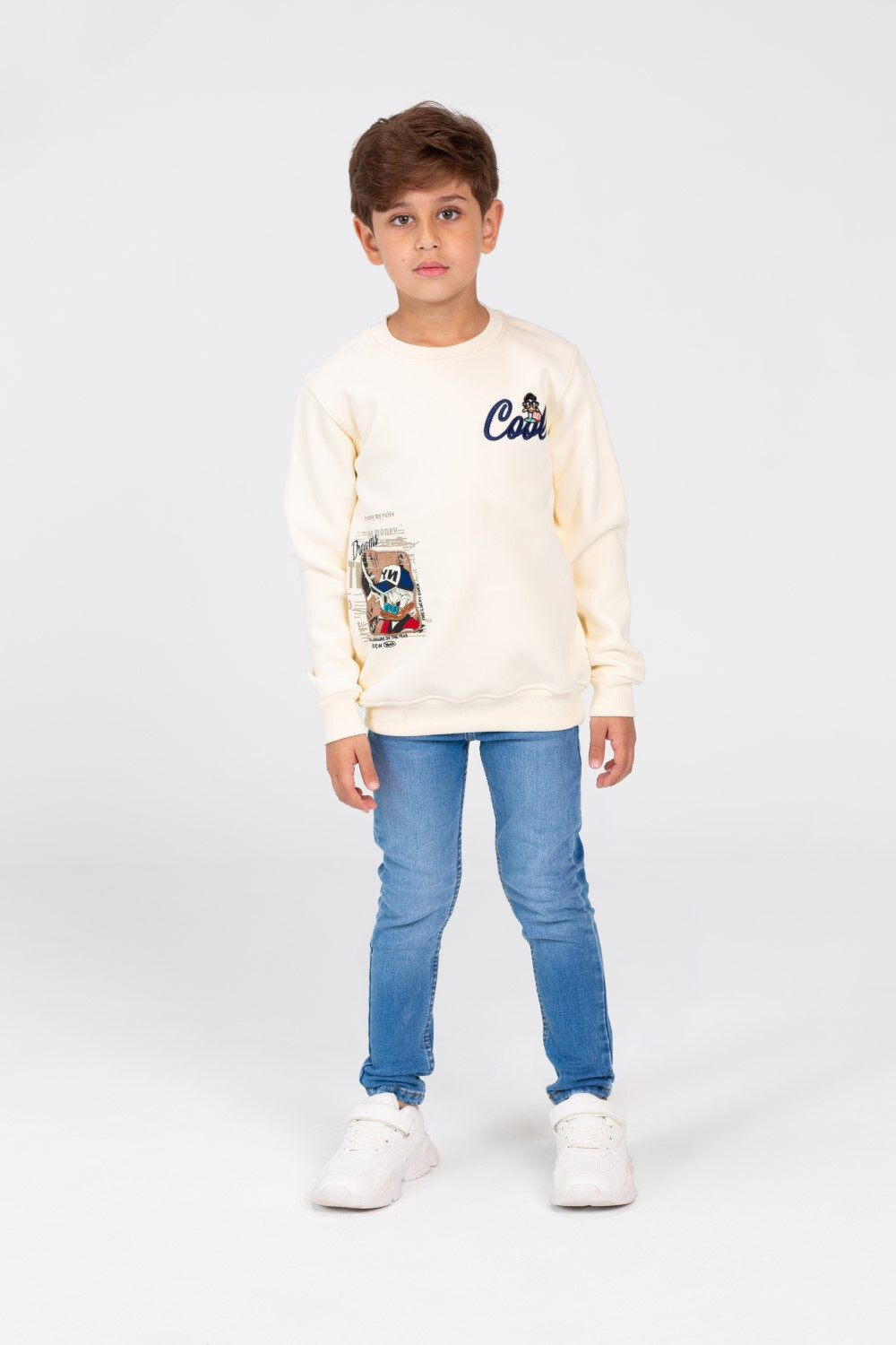 Boy's Printed Sweatshirt With Round Neck