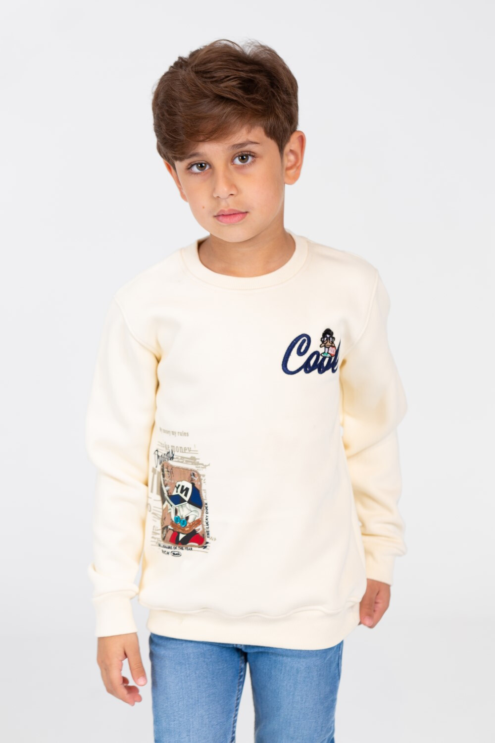 Boy's Printed Sweatshirt With Round Neck