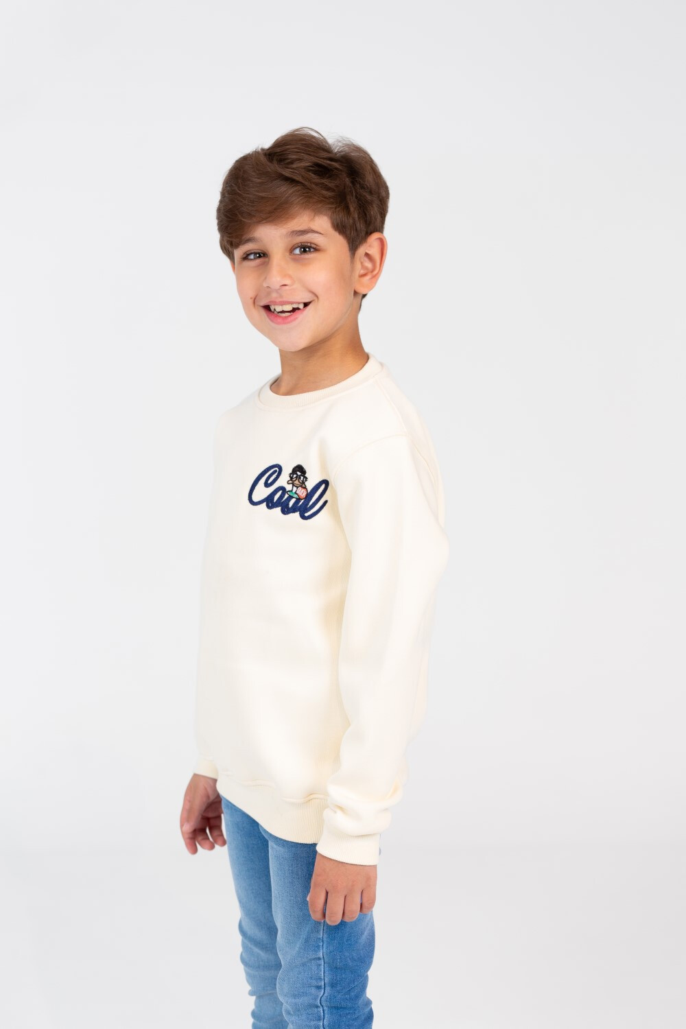 Boy's Printed Sweatshirt With Round Neck
