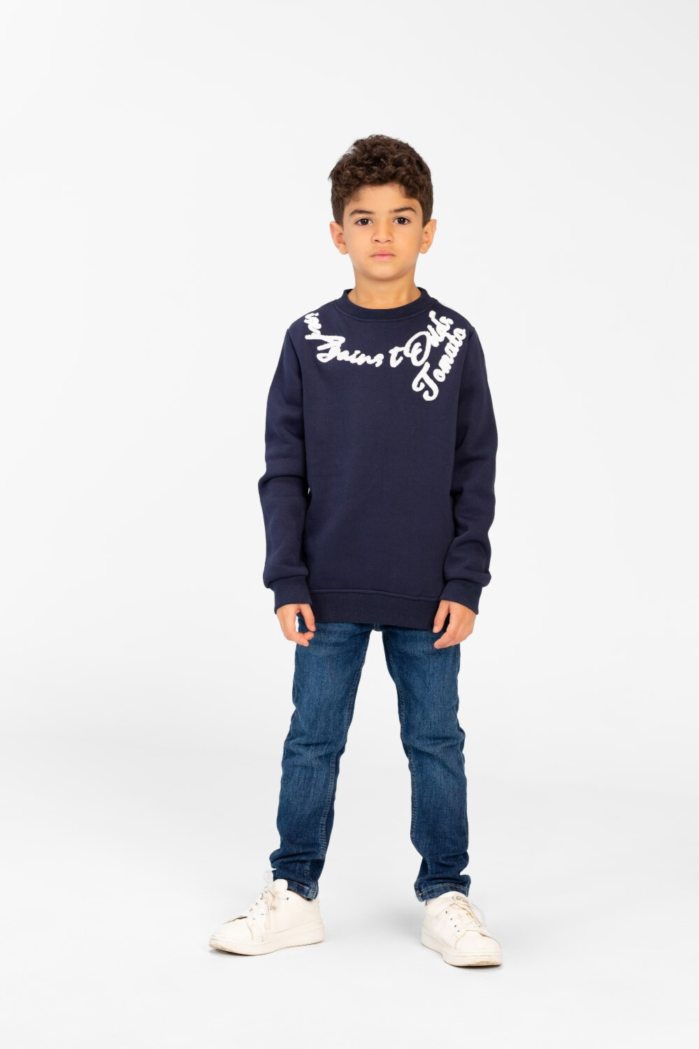 Boy's Printed Sweatshirt With Round Neck And Slim Fit