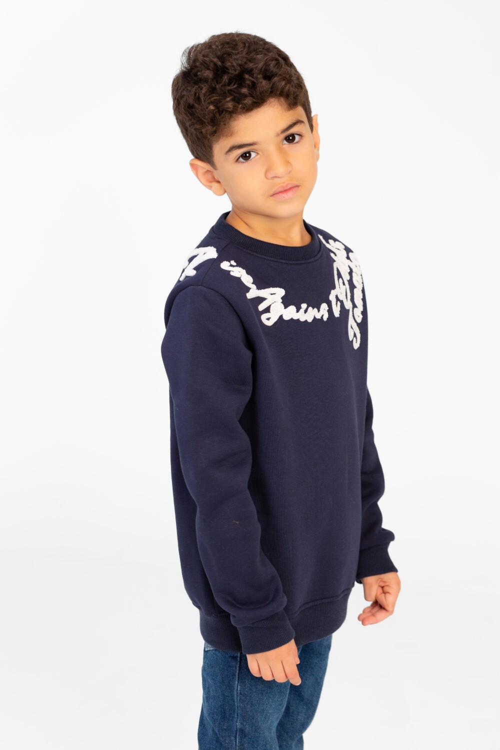 Boy's Printed Sweatshirt With Round Neck And Slim Fit