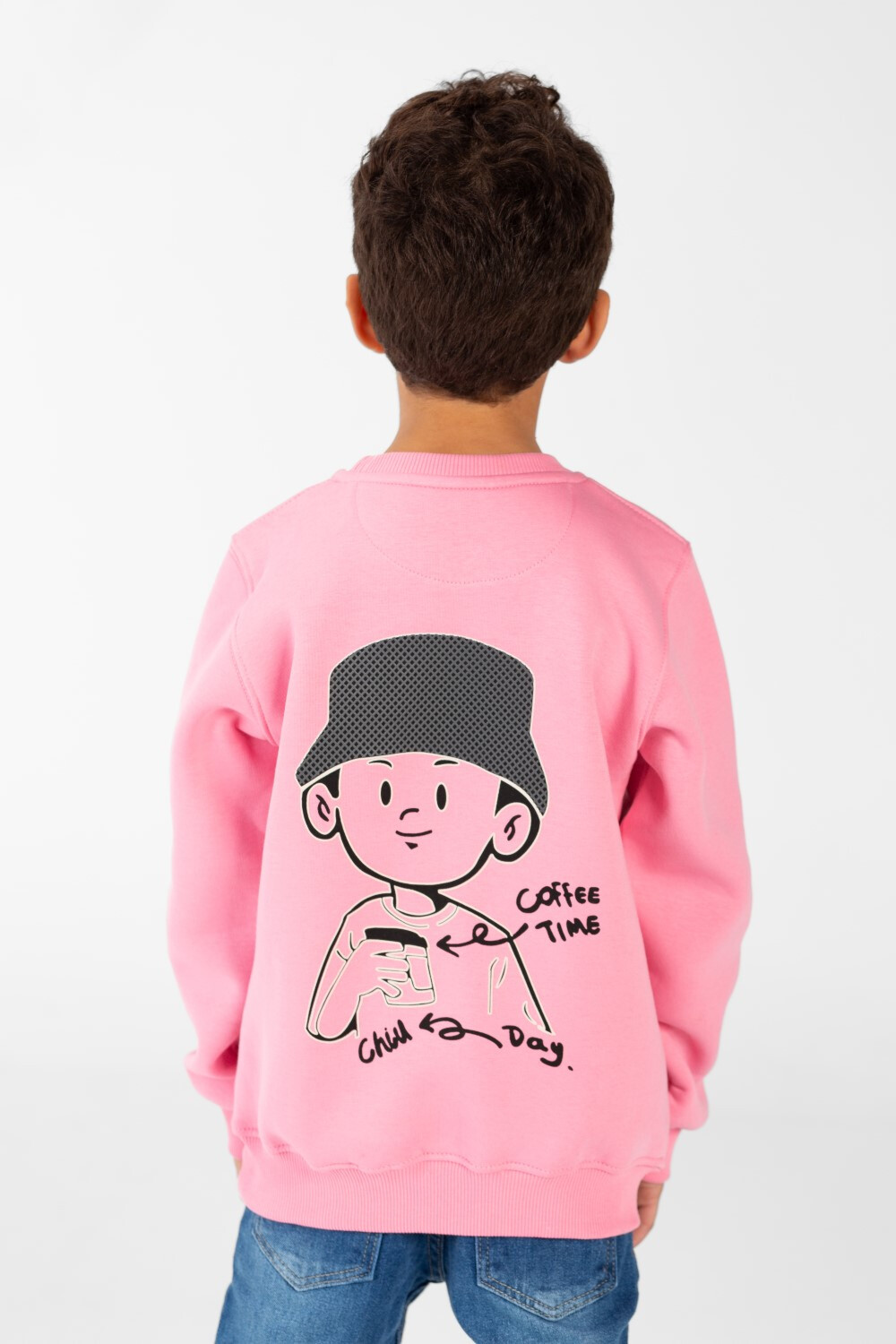 Boy's Sweatshirt With Round Neck And Long Sleeves