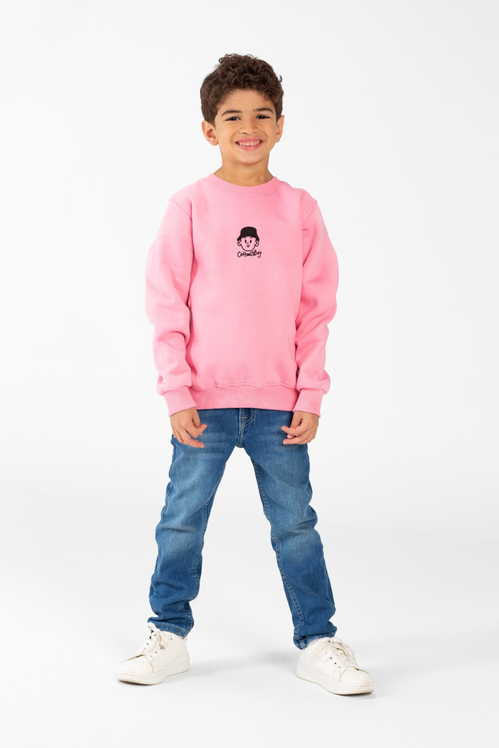 Boy's Sweatshirt With Round Neck And Long Sleeves