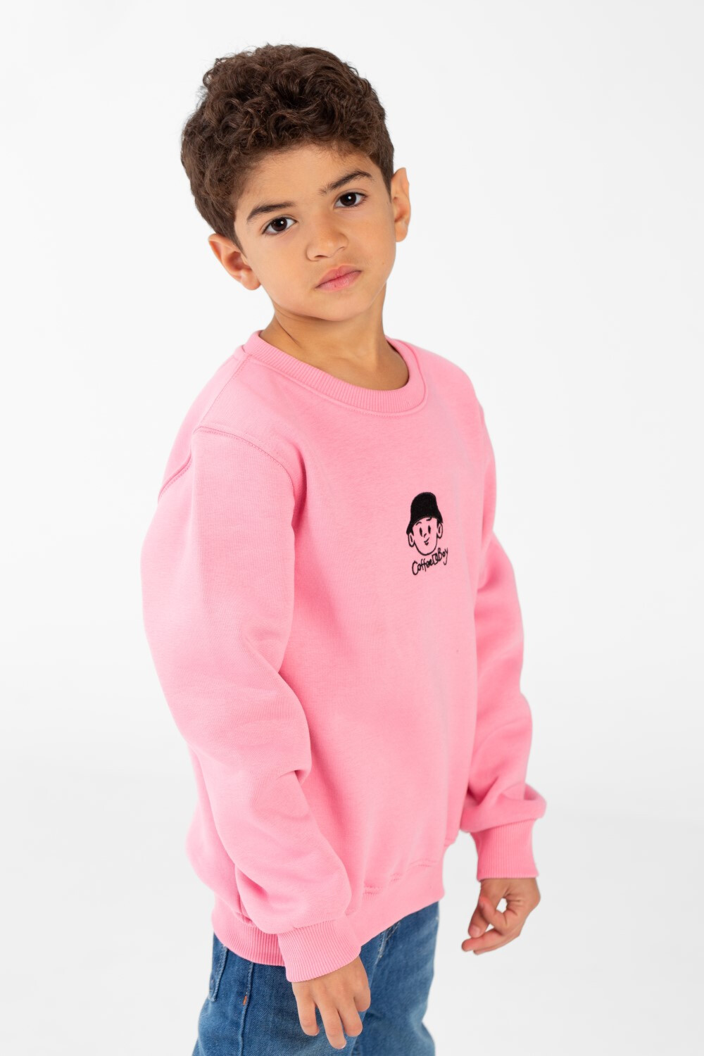 Boy's Sweatshirt With Round Neck And Long Sleeves