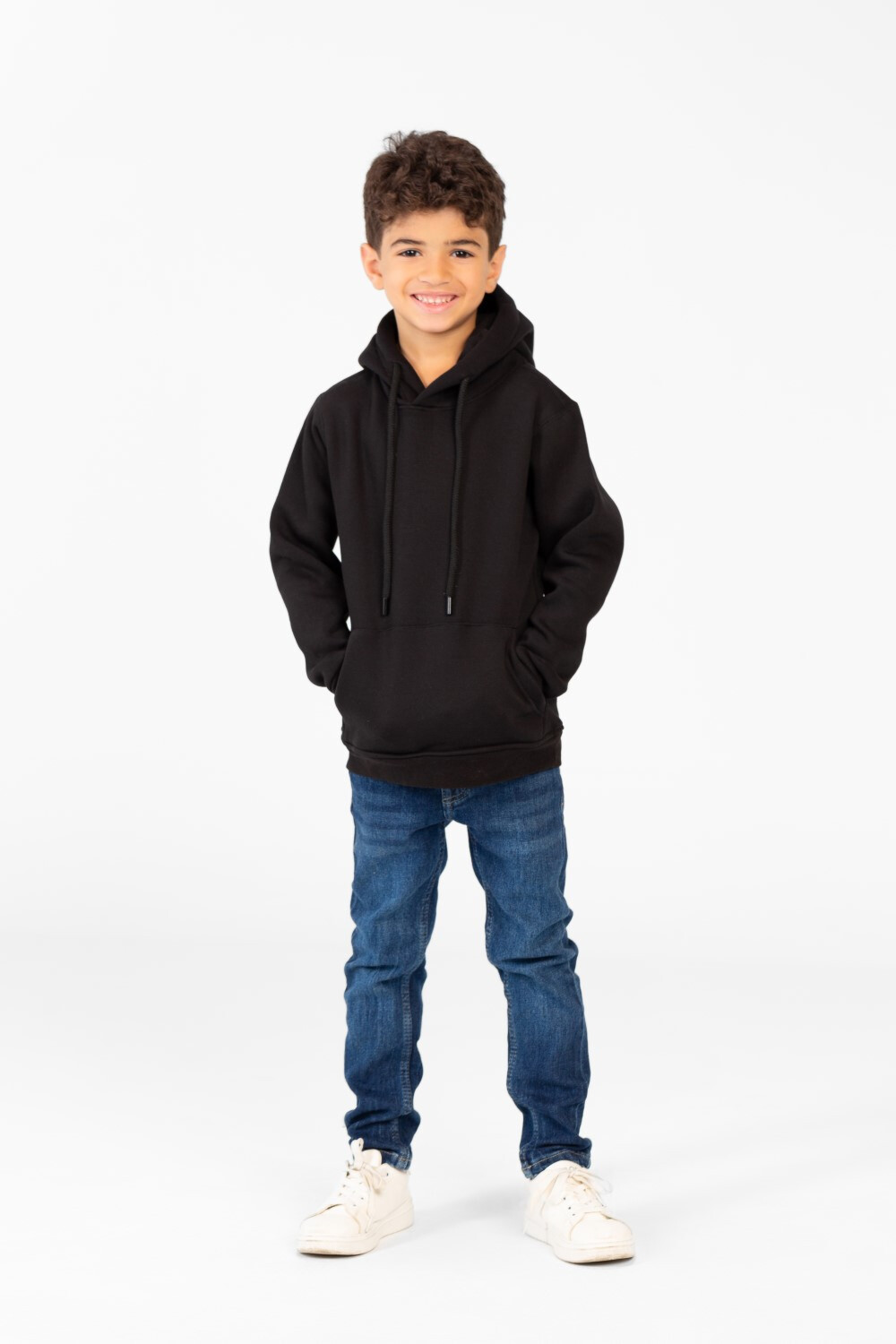 Boy's Sweatshirt With Kangaroo Pocket And Back Print
