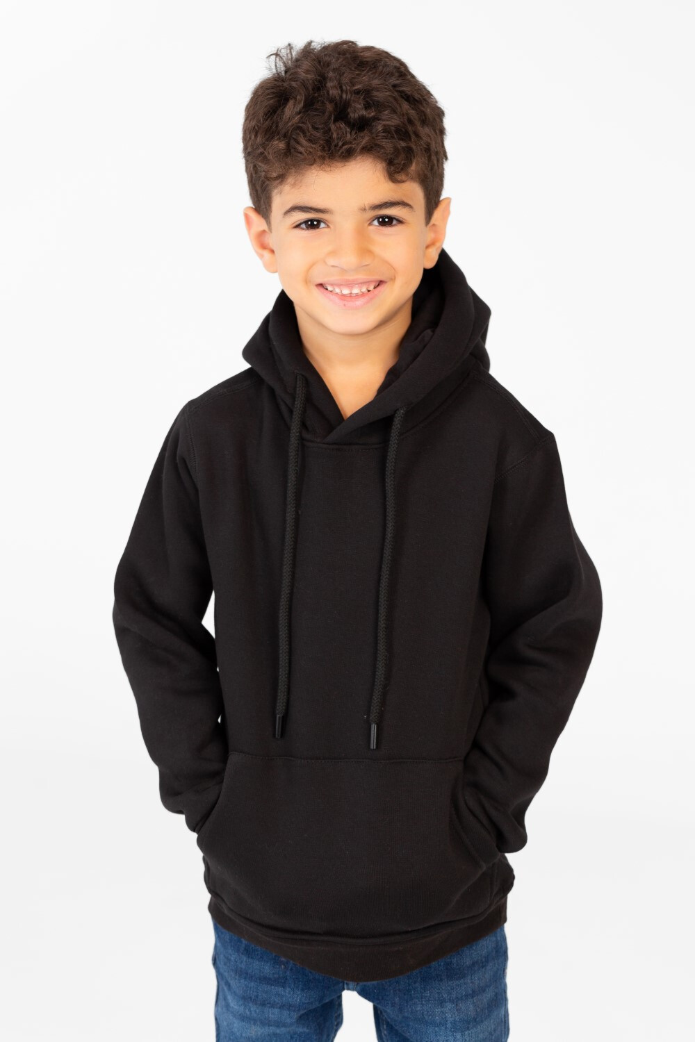 Boy's Sweatshirt With Kangaroo Pocket And Back Print