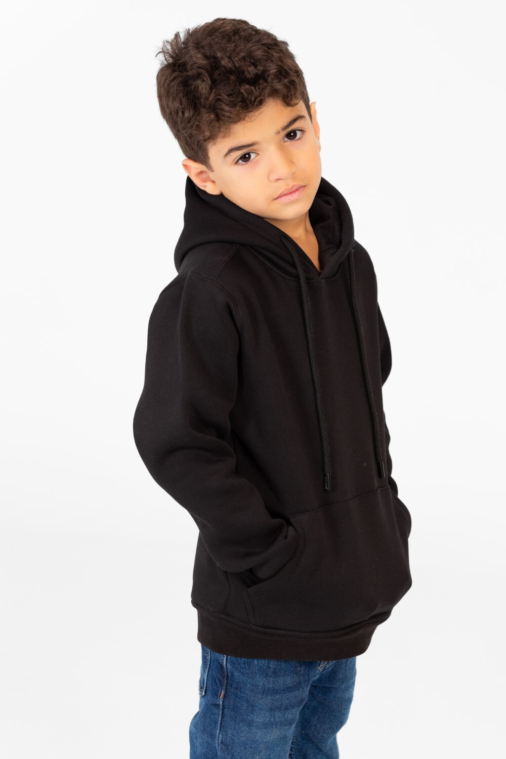 Boy's Sweatshirt With Kangaroo Pocket And Back Print
