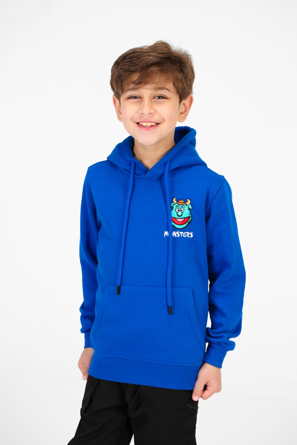 Boy's Front and Back Monsters Print Hoodie Sweatshirt