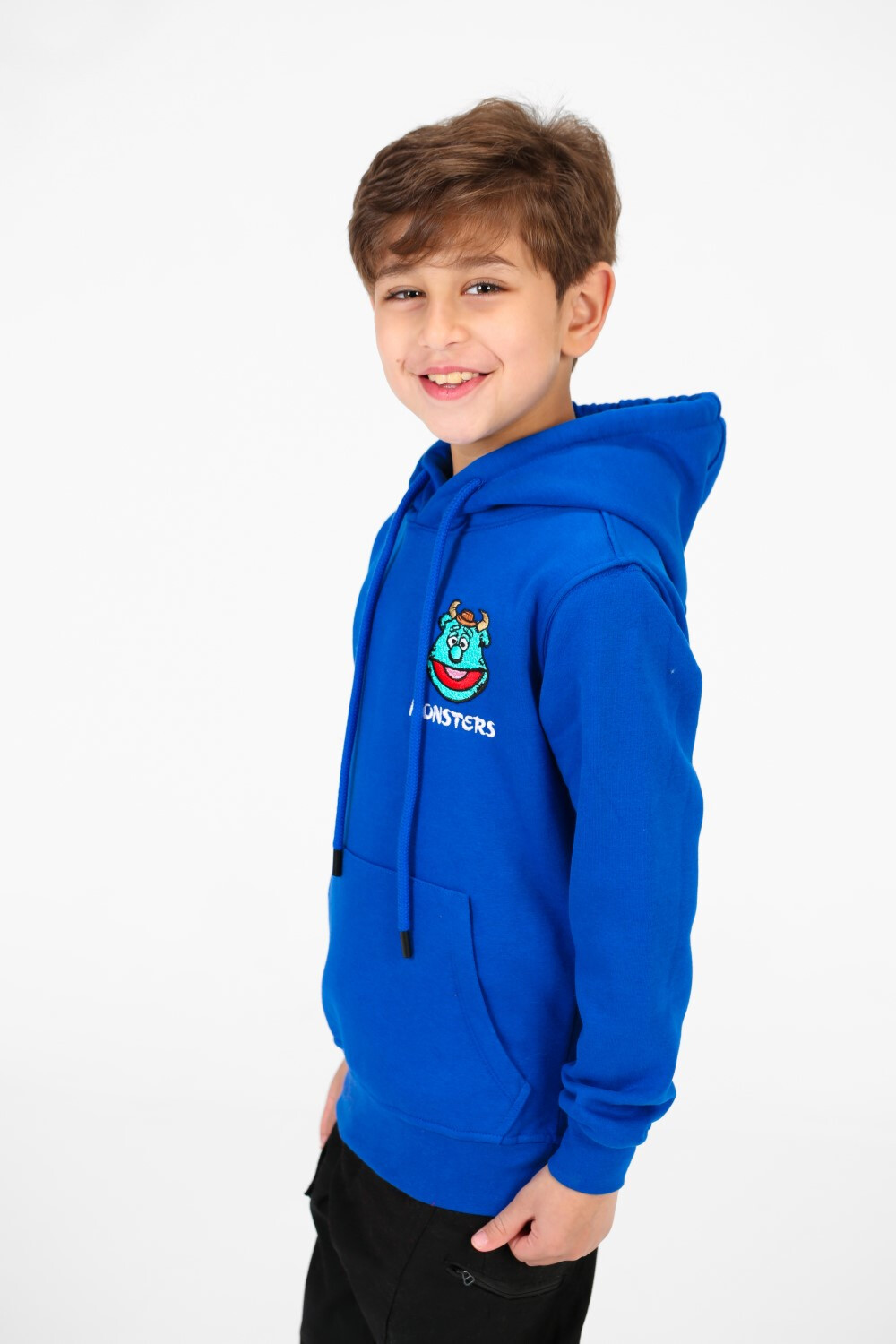 Boy's Front and Back Monsters Print Hoodie Sweatshirt