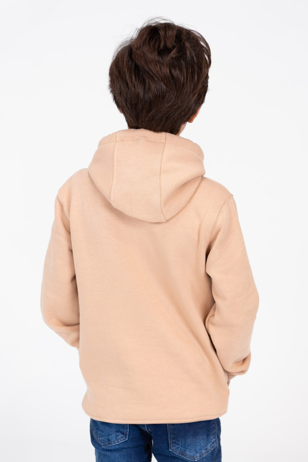 Boy's Hood Sweatshirt With Text Print On The Front