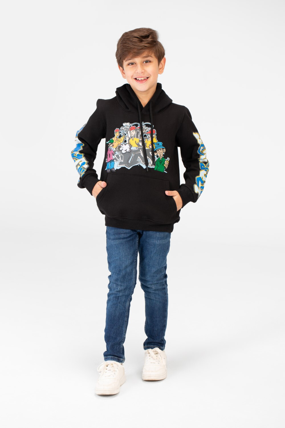Boy's Printed Hoodie Sweatshirt With Front Pocket