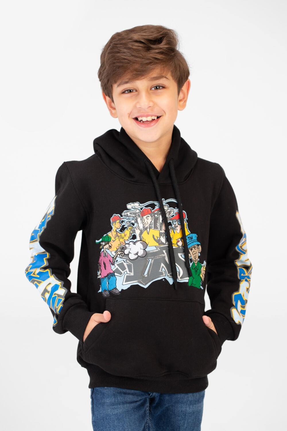 Boy's Printed Hoodie Sweatshirt With Front Pocket