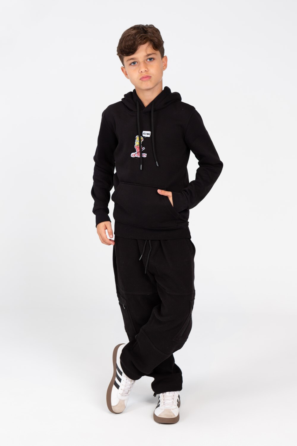 Boy's Hoodie Sweatshirt With Graphic Print And Front Pocket