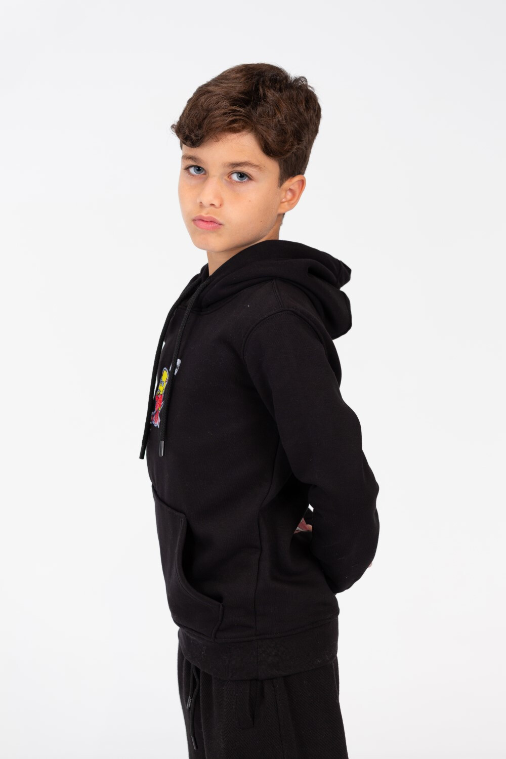 Boy's Hoodie Sweatshirt With Graphic Print And Front Pocket
