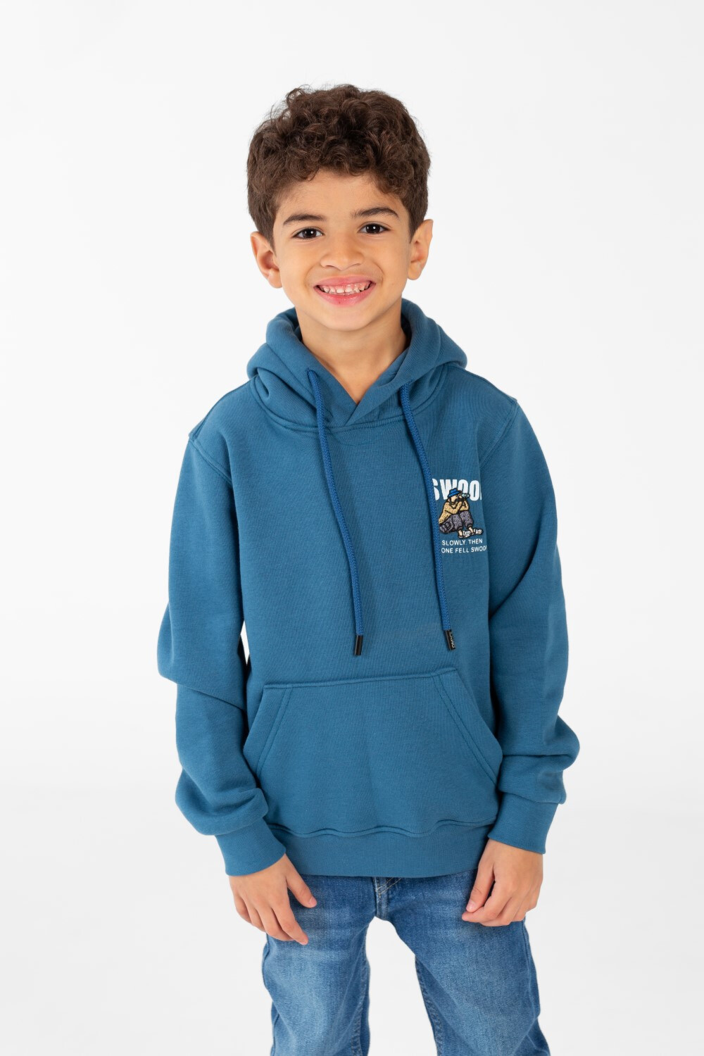 Boy's Sweatshirt With Hoodie Cut And Kangaroo Pocket