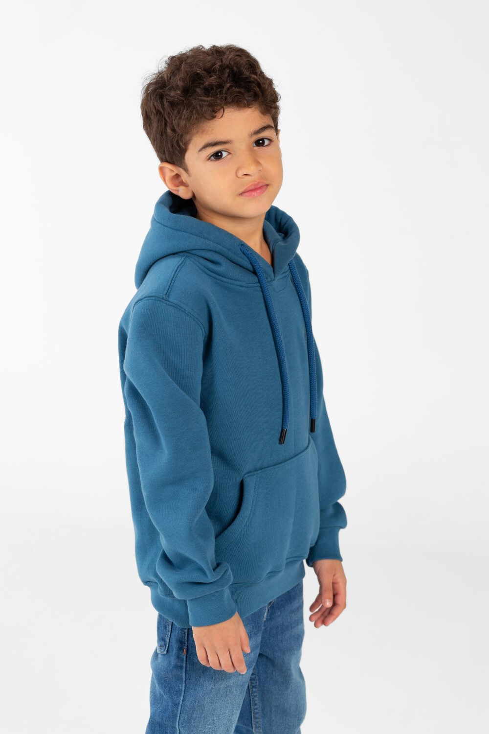Boy's Sweatshirt With Hoodie Cut And Kangaroo Pocket