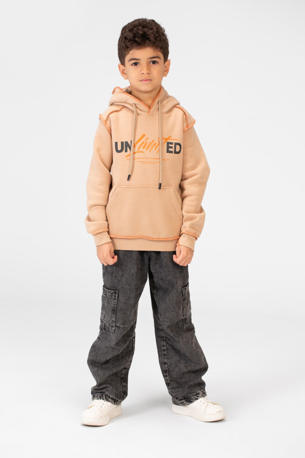 Boy's Milton Printed Hoodie Sweatshirt With A Modern Cut
